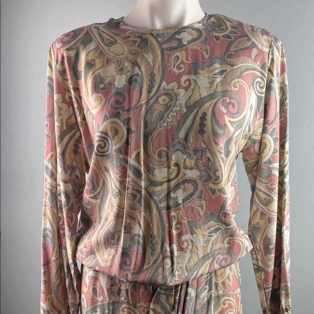 Vintage Pendleton Paisley Two-Piece Set in Pink and Sage Size 8